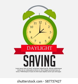 Vector illustration of a Banner for Daylight Saving Time with time clock.