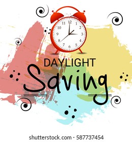 Vector illustration of a Banner for Daylight Saving Time with time clock.