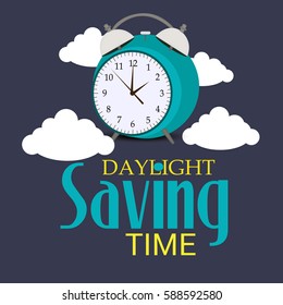 Vector illustration of a Banner for Daylight Saving Time with time clock.