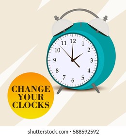 Vector illustration of a Banner for Daylight Saving Time with time clock.