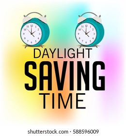 Vector illustration of a Banner for Daylight Saving Time with time clock.