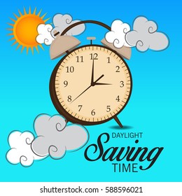 Vector illustration of a Banner for Daylight Saving Time with time clock.