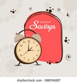 Vector illustration of a Banner for Daylight Saving Time with time clock.