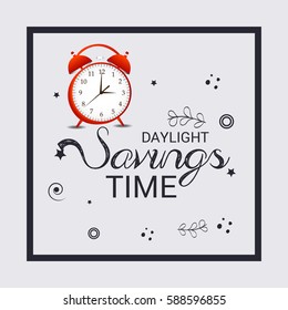 Vector illustration of a Banner for Daylight Saving Time with time clock.
