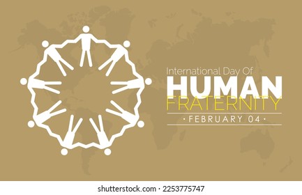 Vector illustration banner design template concept of International Day of Human Fraternity observed on February 04