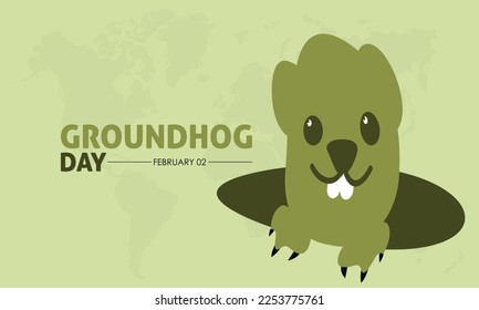 Vector illustration banner design template concept of Groundhog Day observed on February 02