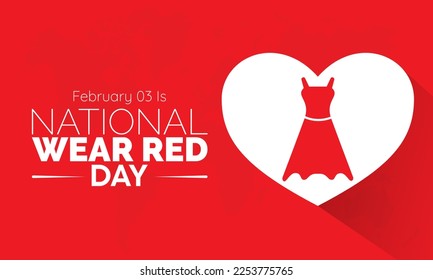 Vector illustration banner design template concept of National Wear Red Day observed on February 03