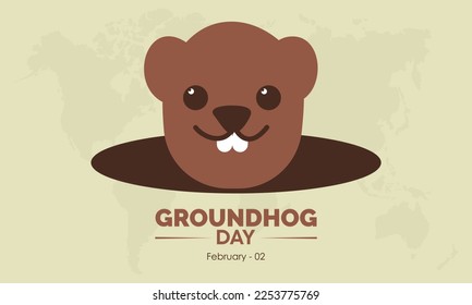 Vector illustration banner design template concept of Groundhog Day observed on February 02