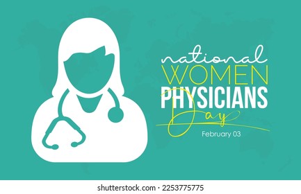 Design-Template-Konzept für Vektorgrafik-Banner des National Women Physicians Day am 03. Februar