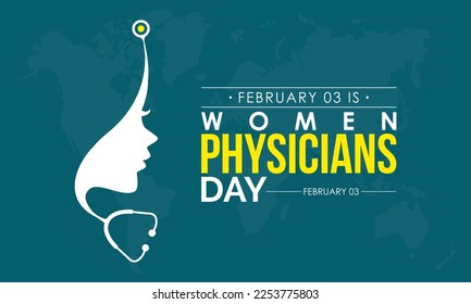 Vector illustration banner design template concept of National Women Physicians Day observed on February 03