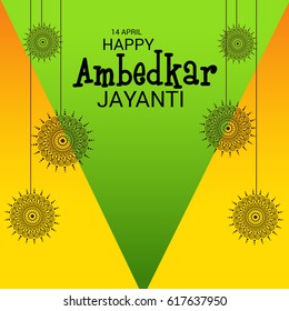 Vector illustration of a Banner Dr. B. R. Ambedkar for Ambedkar Jayanti.
