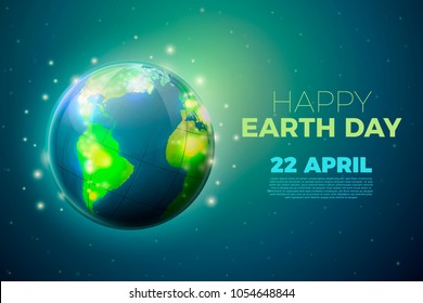 Vector illustration - banner of earth day. In space with place for your text.