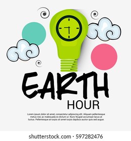 Vector illustration of a Banner for Earth Hour.