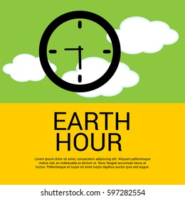 Vector illustration of a Banner for Earth Hour.