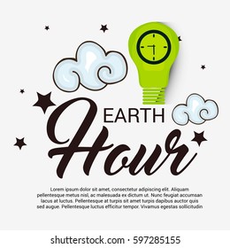 Vector illustration of a Banner for Earth Hour.