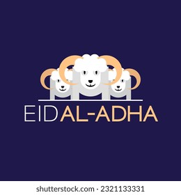 Vector illustration of a Banner for Eid Al Adha with blue background