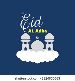 Vector illustration of a Banner for Eid Al Adha with blue background
