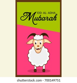 Vector illustration of a Banner for Eid-al-adha festival background with sheep.