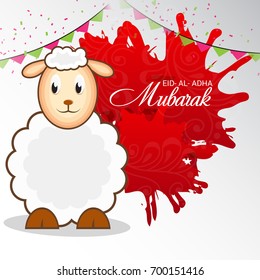 Vector illustration of a Banner for Eid-al-adha festival background with sheep.