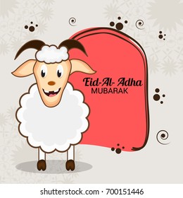 Vector illustration of a Banner for Eid-al-adha festival background with sheep.