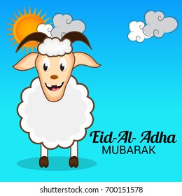 Vector illustration of a Banner for Eid-al-adha festival background with sheep.