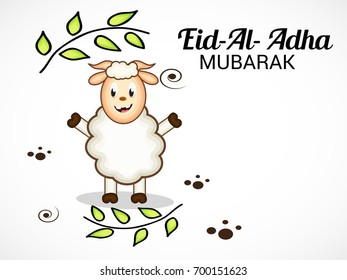 Vector illustration of a Banner for Eid-al-adha festival background with sheep.