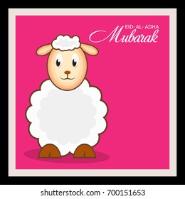 Vector illustration of a Banner for Eid-al-adha festival background with sheep.