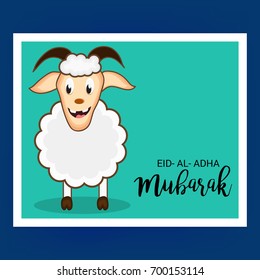 Vector illustration of a Banner for Eid-al-adha festival background with sheep.