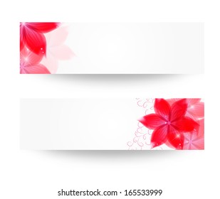 Vector illustration of banner with flowers