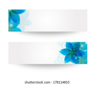 Vector illustration of banner with flowers