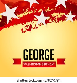 Vector illustration of a Banner For George Washington Birthday.