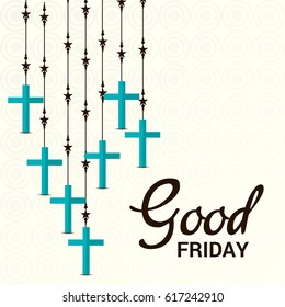 Vector Illustration Of A Banner For Good Friday With Cross.