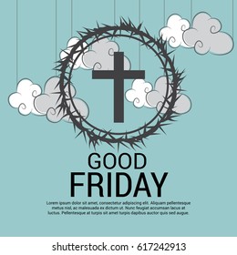 Vector illustration of a Banner for Good Friday with Cross.