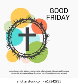 Vector illustration of a Banner for Good Friday with Cross.