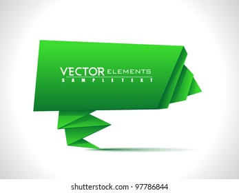 Vector illustration of banner in green color, isolated on white. can be use as label, tag, icon and button.