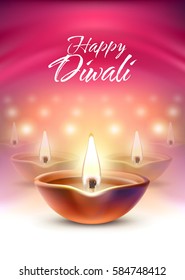 Vector illustration, banner, greeting card template for Diwali to Diwali elements.
