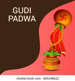 Vector illustration of a Banner for Gudi Padwa Celebration.