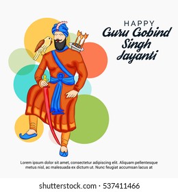 Vector illustration of a Banner for Guru Gobind Singh Jayanti.