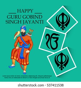 Vector illustration of a Banner for Guru Gobind Singh Jayanti.