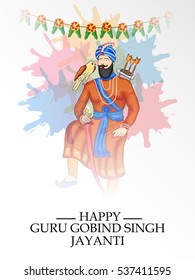Vector illustration of a Banner for Guru Gobind Singh Jayanti.