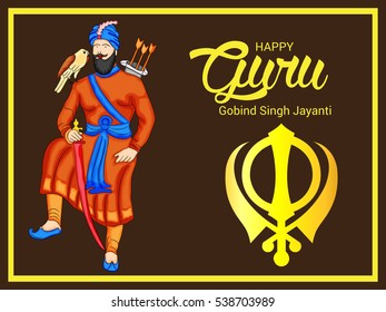 Vector illustration of a Banner for Guru Gobind Singh Jayanti.
