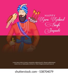 Vector illustration of a Banner for Guru Gobind Singh Jayanti.