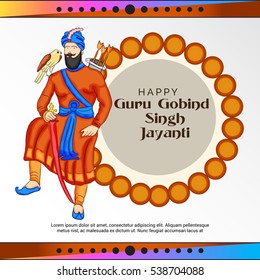 Vector illustration of a Banner for Guru Gobind Singh Jayanti.