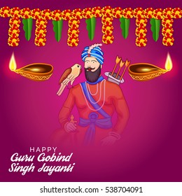 Vector illustration of a Banner for Guru Gobind Singh Jayanti.