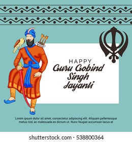 Vector illustration of a Banner for Guru Gobind Singh Jayanti.