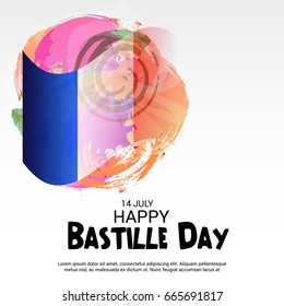 Vector illustration of a Banner for Happy Bastille Day.