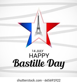 Vector illustration of a Banner for Happy Bastille Day.