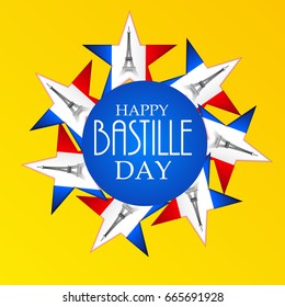 Vector illustration of a Banner for Happy Bastille Day.