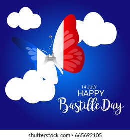 Vector illustration of a Banner for Happy Bastille Day.