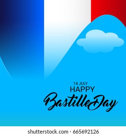 Vector illustration of a Banner for Happy Bastille Day.